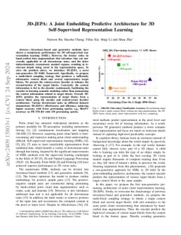 3D-JEPA: A Joint Embedding Predictive Architecture for 3D
  Self-Supervised Representation Learning