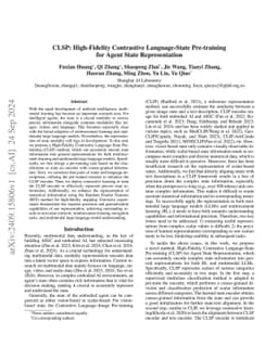 CLSP: High-Fidelity Contrastive Language-State Pre-training for Agent
  State Representation