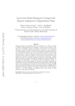 Layer-wise Model Merging for Unsupervised Domain Adaptation in
  Segmentation Tasks