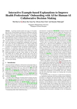 Interactive Example-based Explanations to Improve Health Professionals'
  Onboarding with AI for Human-AI Collaborative Decision Making