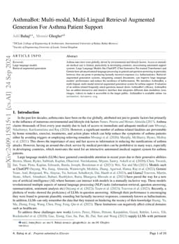 AsthmaBot: Multi-modal, Multi-Lingual Retrieval Augmented Generation For
  Asthma Patient Support