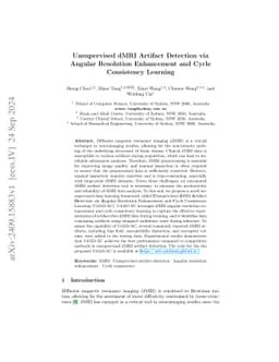 Unsupervised dMRI Artifact Detection via Angular Resolution Enhancement
  and Cycle Consistency Learning