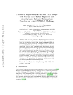 Automatic Registration of SHG and H&E Images with Feature-based Initial
  Alignment and Intensity-based Instance Optimization: Contribution to the
  COMULIS Challenge