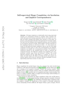 Self-supervised Shape Completion via Involution and Implicit
  Correspondences
