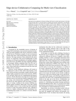 Edge-device Collaborative Computing for Multi-view Classification