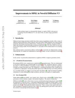 Improvements to SDXL in NovelAI Diffusion V3