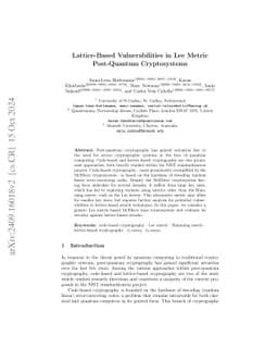 Lattice-Based Vulnerabilities in Lee Metric Post-Quantum Cryptosystems
