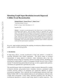 Denoising Graph Super-Resolution towards Improved Collider Event
  Reconstruction