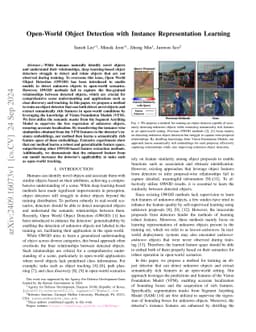 OW-Rep: Open World Object Detection with Instance Representation Learning