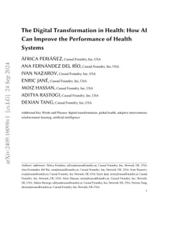 The Digital Transformation in Health: How AI Can Improve the Performance
  of Health Systems