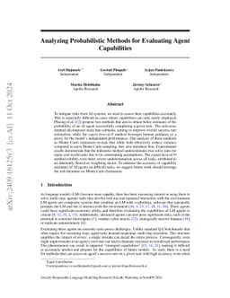 Analyzing Probabilistic Methods for Evaluating Agent Capabilities