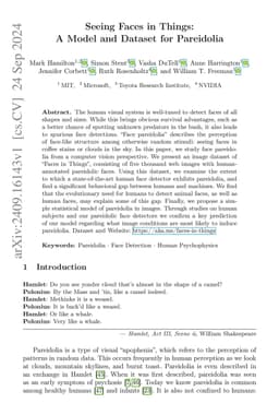 Seeing Faces in Things: A Model and Dataset for Pareidolia