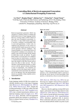 Controlling Risk of Retrieval-augmented Generation: A Counterfactual
  Prompting Framework