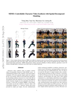 MIMO: Controllable Character Video Synthesis with Spatial Decomposed
  Modeling