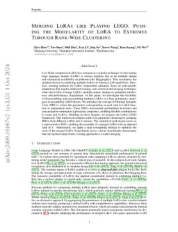 Merging LoRAs like Playing LEGO: Pushing the Modularity of LoRA to
  Extremes Through Rank-Wise Clustering