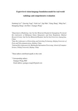 Expert-level vision-language foundation model for real-world radiology
  and comprehensive evaluation