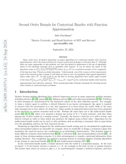 Second Order Bounds for Contextual Bandits with Function Approximation
