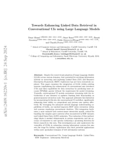 Towards Enhancing Linked Data Retrieval in Conversational UIs using
  Large Language Models