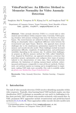 VideoPatchCore: An Effective Method to Memorize Normality for Video
  Anomaly Detection