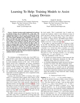 Learning To Help: Training Models to Assist Legacy Devices