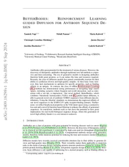 BetterBodies: Reinforcement Learning guided Diffusion for Antibody
  Sequence Design