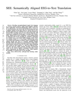 SEE: Semantically Aligned EEG-to-Text Translation