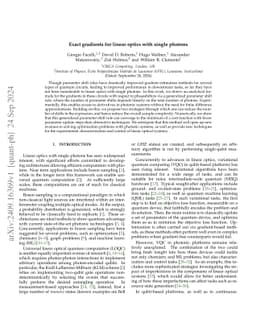 Exact gradients for linear optics with single photons