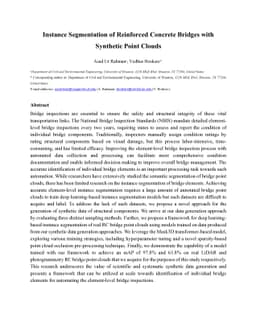 Instance Segmentation of Reinforced Concrete Bridges with Synthetic
  Point Clouds