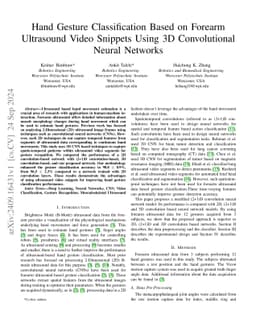 Hand Gesture Classification Based on Forearm Ultrasound Video Snippets
  Using 3D Convolutional Neural Networks