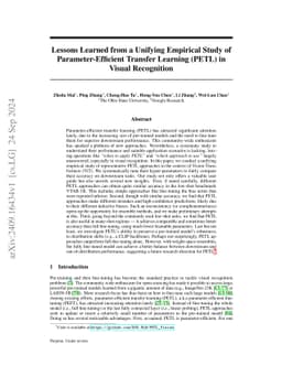 Lessons and Insights from a Unifying Study of Parameter-Efficient Fine-Tuning (PEFT) in Visual Recognition