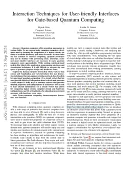 Interaction Techniques for User-friendly Interfaces for Gate-based
  Quantum Computing