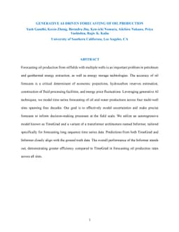 Generative AI-driven forecasting of oil production