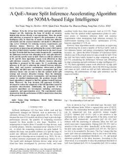 A QoE-Aware Split Inference Accelerating Algorithm for NOMA-based Edge
  Intelligence