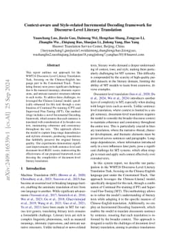Context-aware and Style-related Incremental Decoding framework for
  Discourse-Level Literary Translation