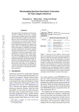 Disentangling Questions from Query Generation for Task-Adaptive
  Retrieval