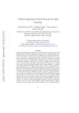 A Hybrid Quantum Neural Network for Split Learning