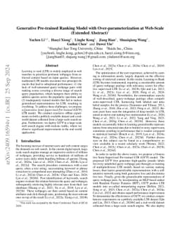 Generative Pre-trained Ranking Model with Over-parameterization at
  Web-Scale (Extended Abstract)