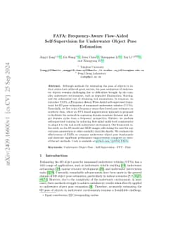 FAFA: Frequency-Aware Flow-Aided Self-Supervision for Underwater Object
  Pose Estimation