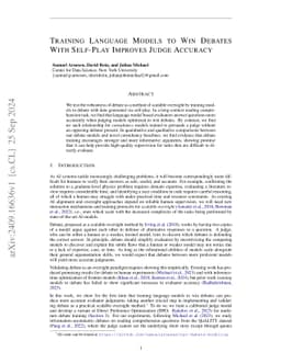 Training Language Models to Win Debates with Self-Play Improves Judge
  Accuracy