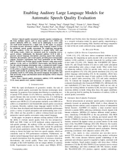 Enabling Auditory Large Language Models for Automatic Speech Quality Evaluation
