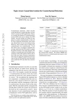 Topic-aware Causal Intervention for Counterfactual Detection