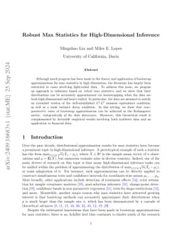 Robust Max Statistics for High-Dimensional Inference