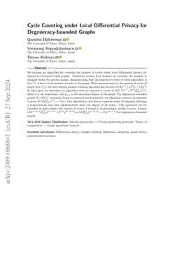 Cycle Counting under Local Differential Privacy for Degeneracy-bounded
  Graphs