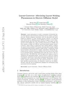 Layout-Corrector: Alleviating Layout Sticking Phenomenon in Discrete
  Diffusion Model