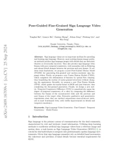 Pose-Guided Fine-Grained Sign Language Video Generation