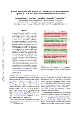 Holistic Automated Red Teaming for Large Language Models through
  Top-Down Test Case Generation and Multi-turn Interaction