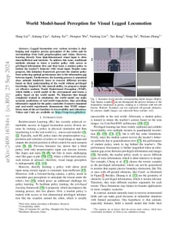 World Model-based Perception for Visual Legged Locomotion