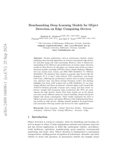 Benchmarking Deep Learning Models for Object Detection on Edge Computing
  Devices
