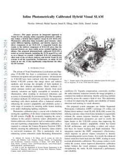 Inline Photometrically Calibrated Hybrid Visual SLAM