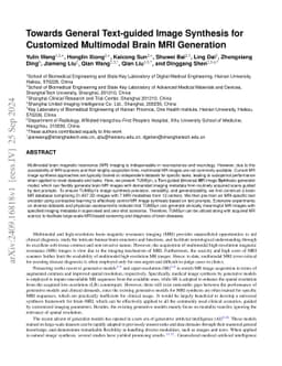 Towards General Text-guided Image Synthesis for Customized Multimodal
  Brain MRI Generation